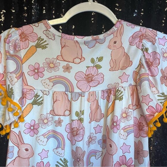 Amazon Pink Bunny and Floral Kids Nightgown - Picture 6 of 7